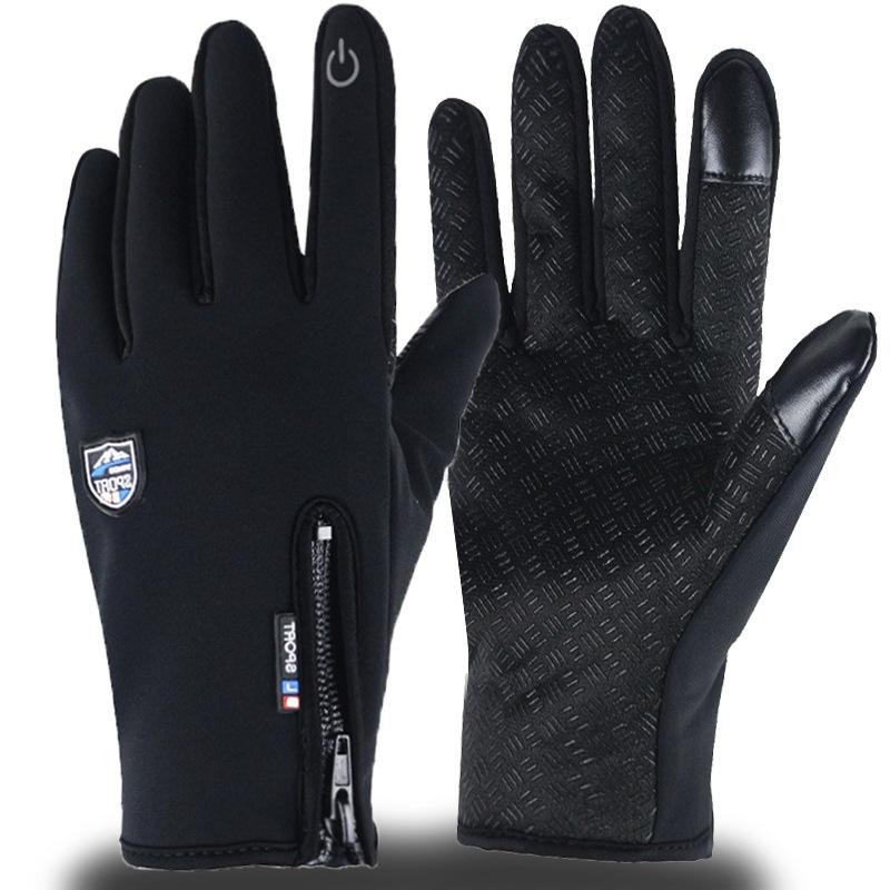 

Велосипедные сенсорные осенне-зимние флисовые теплые нескользящие мужские и женские ветрозащитные флисовые перчатки L