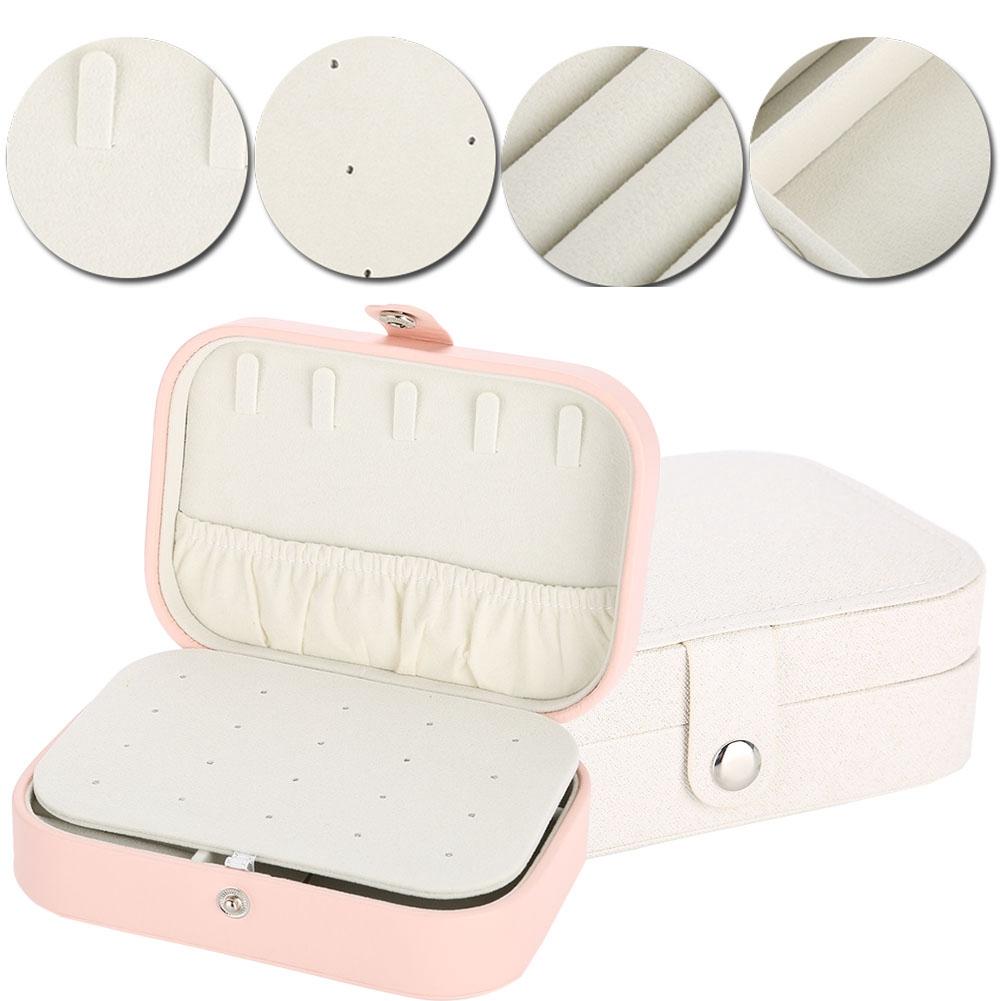 Portable Jewelry Box Earring Ear Stud Ring Necklace Holder Storage Organizer Case