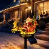 Warm White Festive Garden Lamps Santa And Reindeer Sleigh Solar Stake Light LED Christmas Pathway Holiday Landscaping Lighting Lamp Powered Outdoor