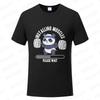 Funny Panda Gym Print T-Shirt Summer Tees for Men Women O-neck Casual Short Sleeve Weightlifting Installing Muscles Fashion Tops