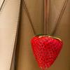 Waterproof Versatile Bag Charm 3D Red Resin Fruit Pendant Keychain Strawberry Key Ring  Friends