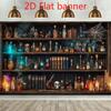 2D Vintage Apotheker Wandbanner, Magische Trankregal Kulisse für Halloween