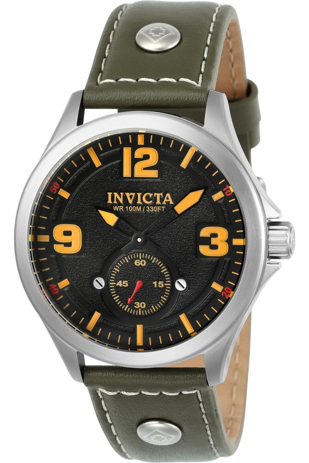 

Invicta Кварцевые из нержавеющей стали и кожи Повседневные Зеленые Мужские часы Aviator , Цвет (Модель 22529) чёрный