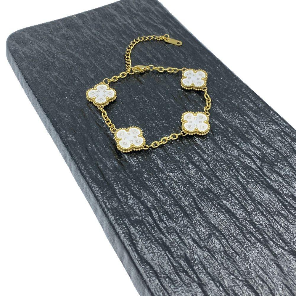 15MM Four Leaf Flower Classic Bracelet Titanium Steel Non-Fading Ladies Four Leaf Clover Bracelet