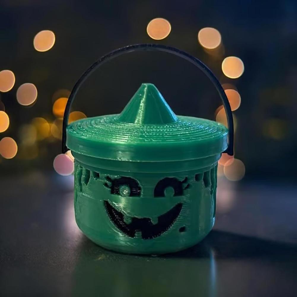 Halloween Mini Nostalgia Bucket with Handles Plastic Storage Buckets Multi-Purpose Spooky Bucket Toy Trick Or Treat Buckets