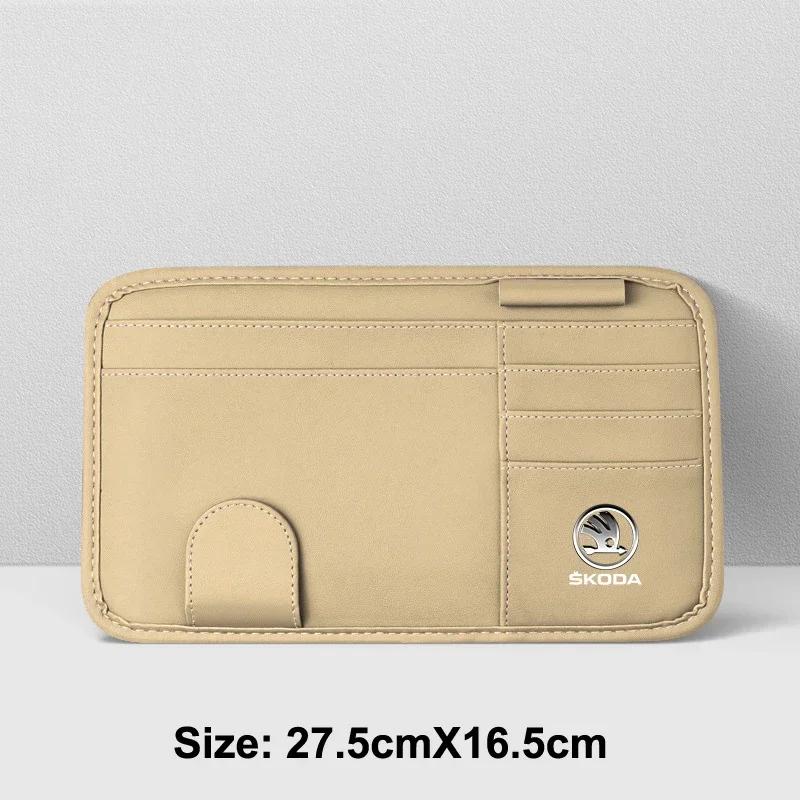 HLLQ9 Car Sun Visor Glasses Box Sunglasses Clip Card Ticket Holder for Skoda Fabia Kamiq Yeti Octavia Superb Kodiaq Karoq Rapid Scala