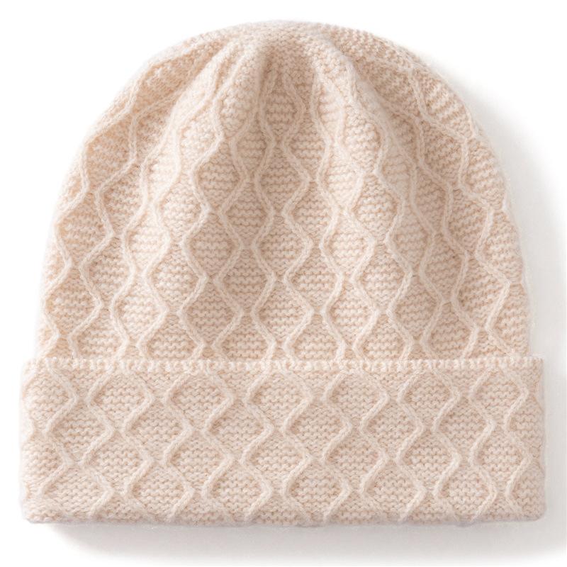 Autumn and winter cashmere hats men's and women's knitted sleeves, ear protectors, bag heads, stacking hats, cold-proof, thickened and warm wool hats