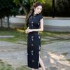 Nero senza maniche stile nazionale nuovo cinese Suzhou lungo cheongsam migliorato giovane 1011 nuovo da donna di alta gamma estate