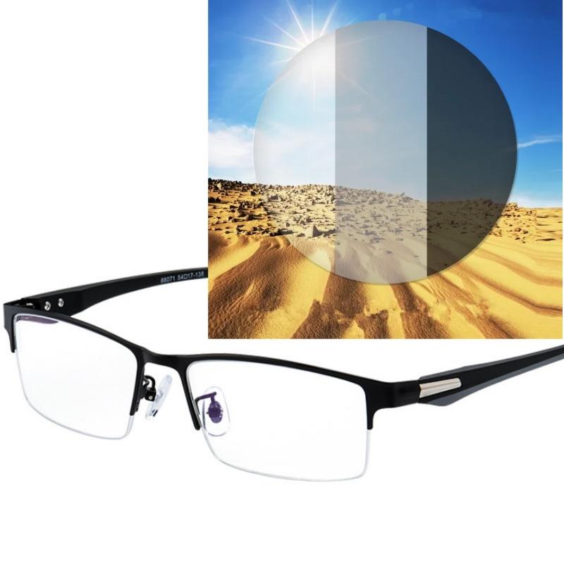 

-75 -100 +125 Очки для близорукости Оптические очки Мужские очки по рецепту Пользовательские астигматизм Дальнозоркость Изменение цвета под воздействием солнечного света 1.5