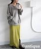 [antiqua] Antiqua Women's Long-Sleeve Plain Ribbed Piqué Knit Hoodie ZA-00282 One Size 15 Heather Gray