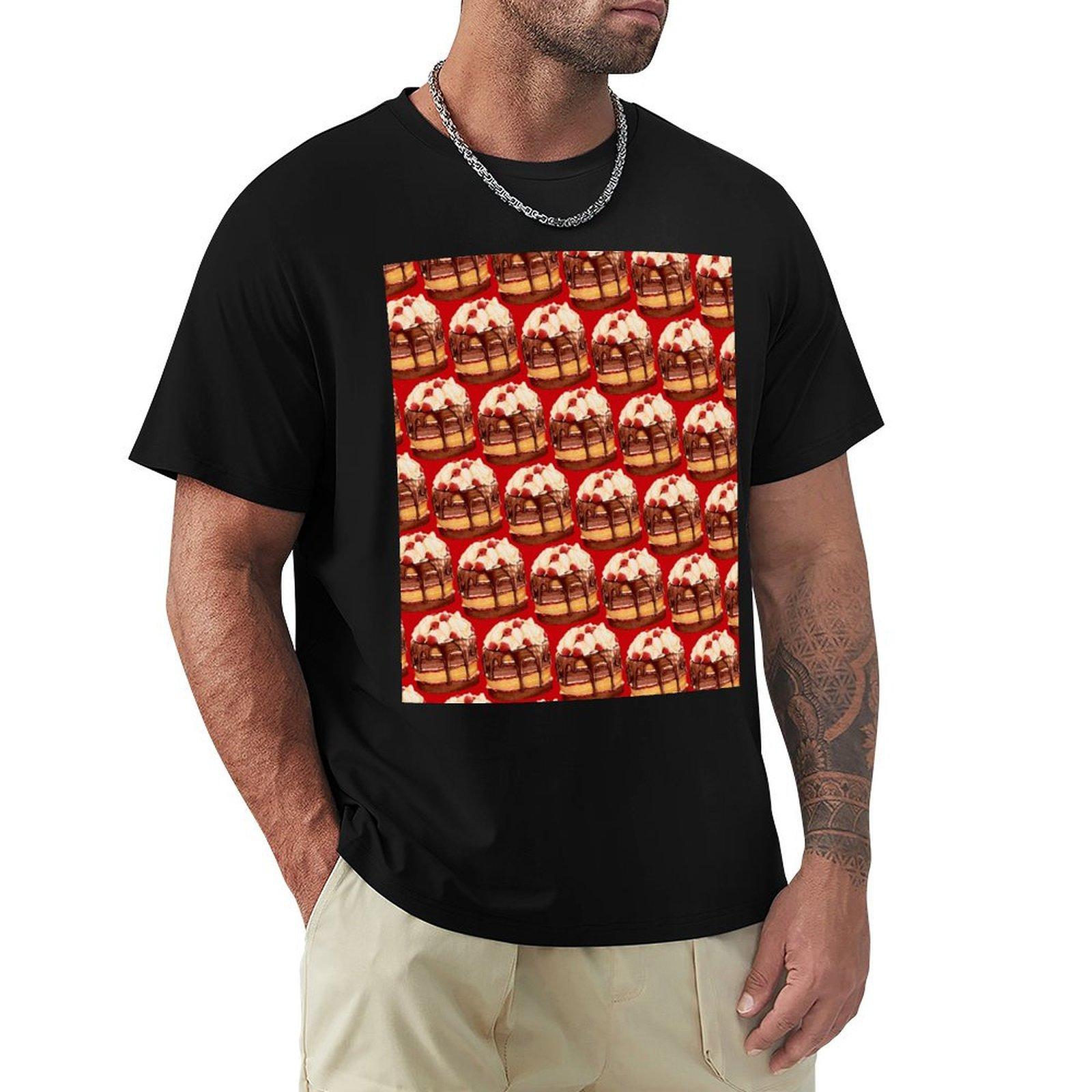 

Chocolate Raspberry Cake Pattern TShirt anime figures anime funny shirt cotton essential t shirt mens funny t shirts 4XL