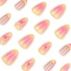 Long Wear French Artificial Nail 3D Flower Detail Yellow Coral Blend Easy Application Durability ABS Materials