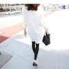 Ladies' Shirt BF Wind Loose Large Size Medium-length Shirt Female Long-sleeved V-neck White Casual Versatile Shirt Temperament Elegant Fashion Top