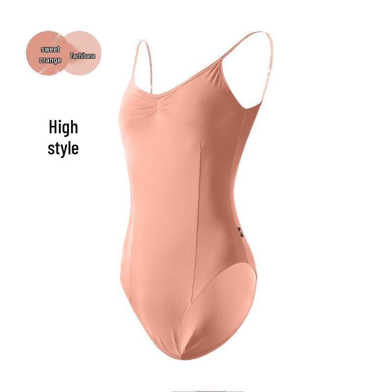 Dívčí a dámský taneční cvičební trikot s tílkovými ramínky pro balet a gymnastiku