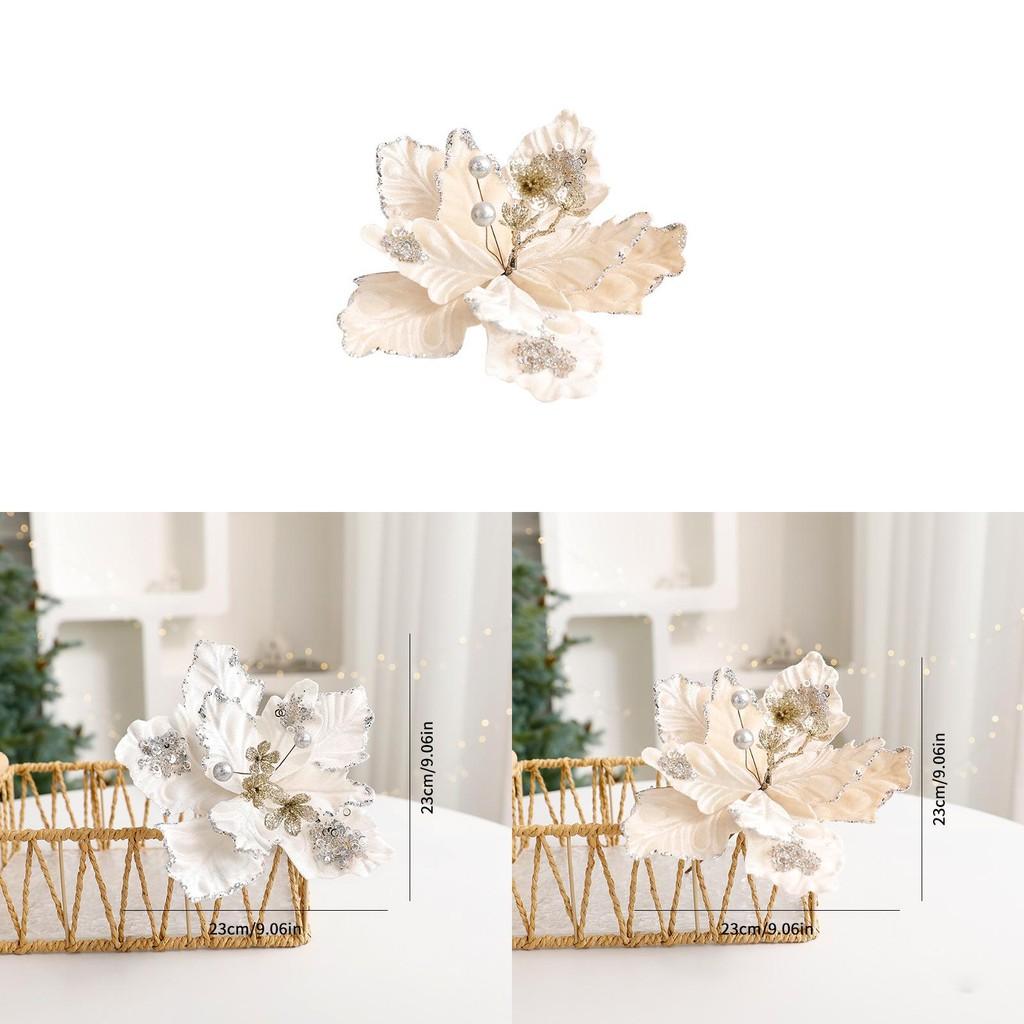 Flower Christmas Faux With Glittering Design For Holiday Decoration Interior
