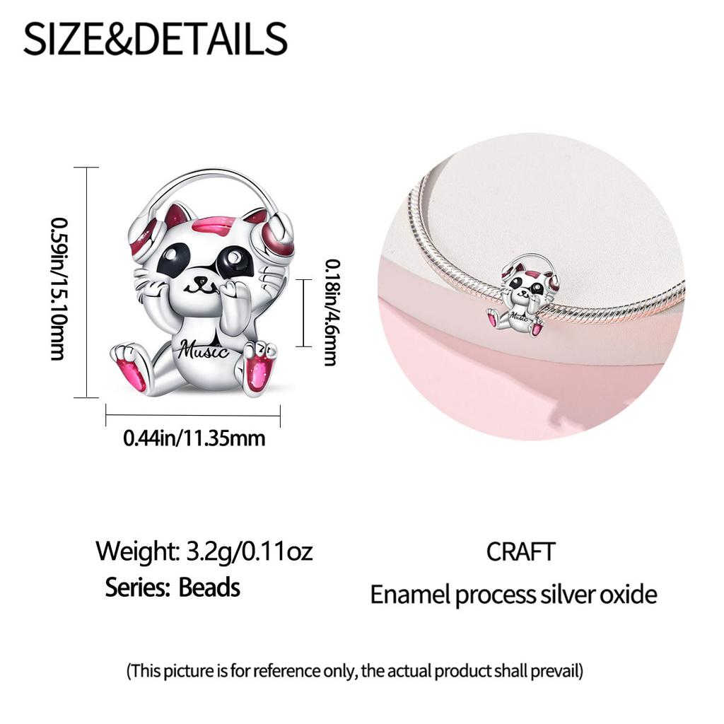 Headphone Cats Charms Copper Original Beads Fit Originalcharms Bracelet Beads Jewelry Gifts For Women