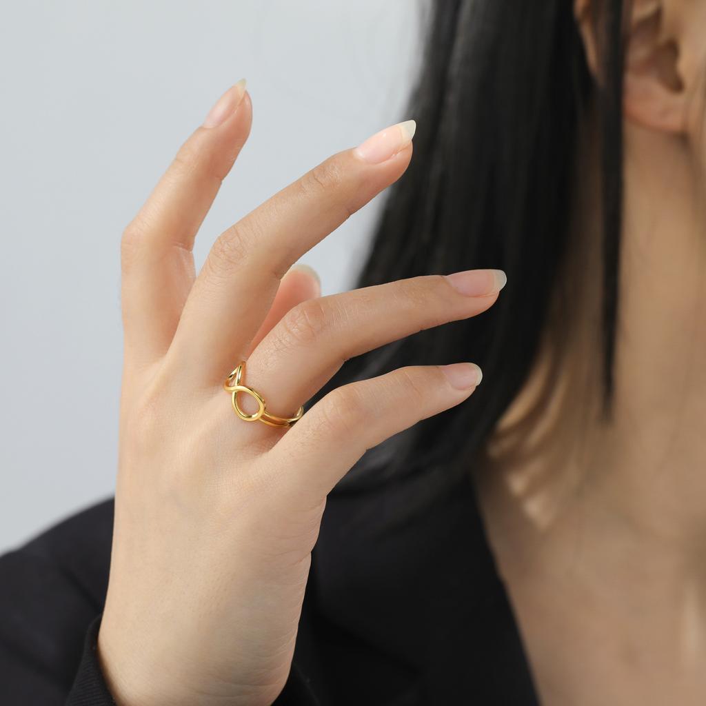 Infinity Finger Rings Stainless Steel Classic Eternity Endless Love Ring Minimalist Jewelry for Women