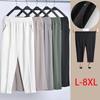 L-8XL Pantaloni da donna per anziani di mezza età Pantaloni da mamma dritti Pantaloni estivi da donna Pantaloni casual elastici a vita alta Taglie forti