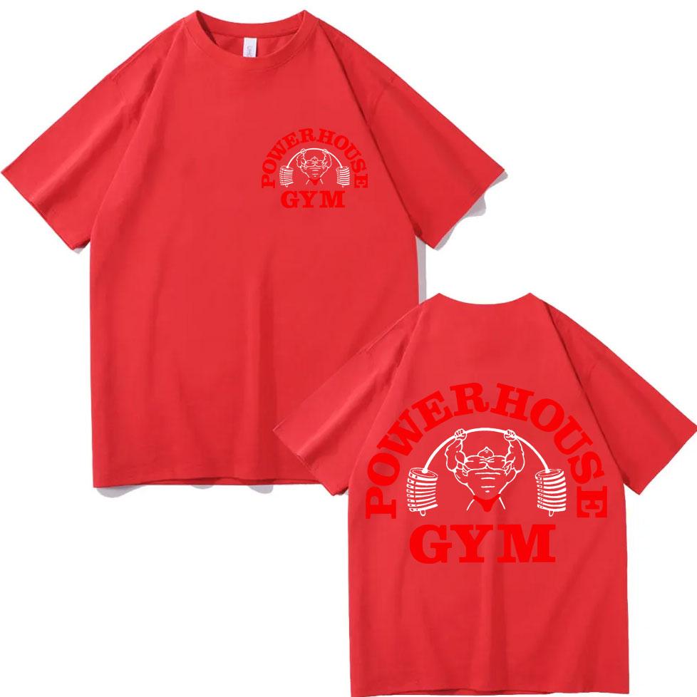 

Футболка Powerhouse Gym с двусторонним принтом Модный тренд уличной моды Футболки с коротким рукавом Мужские Женские Повседневные Свободные Хлопковые Футболки S