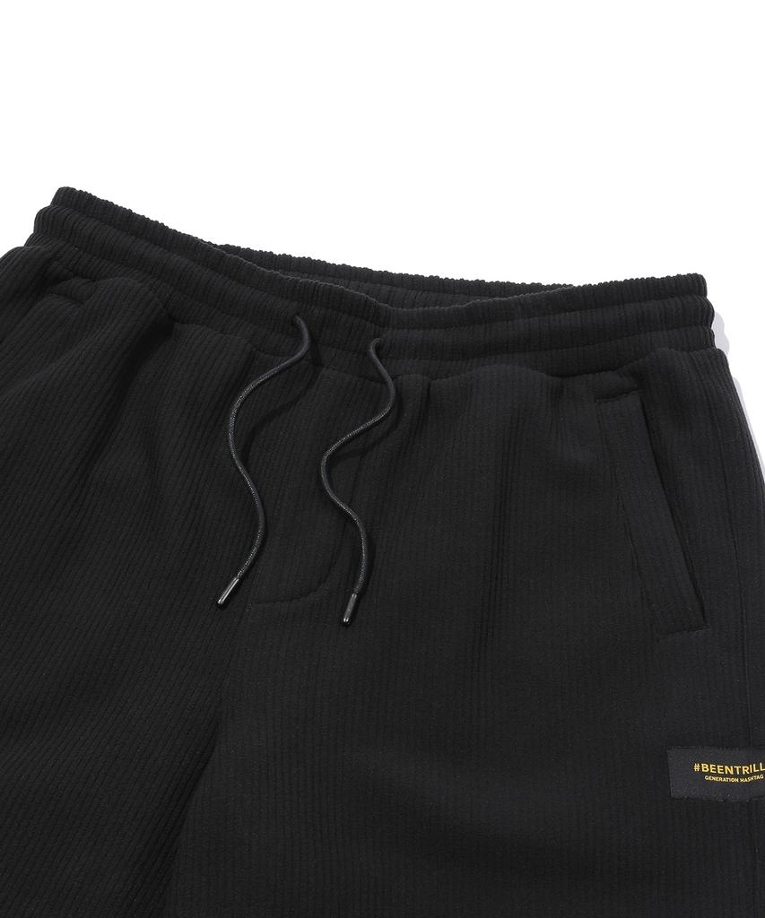 BEENTRILL Corduroy Fleece Sweatpants (Black)