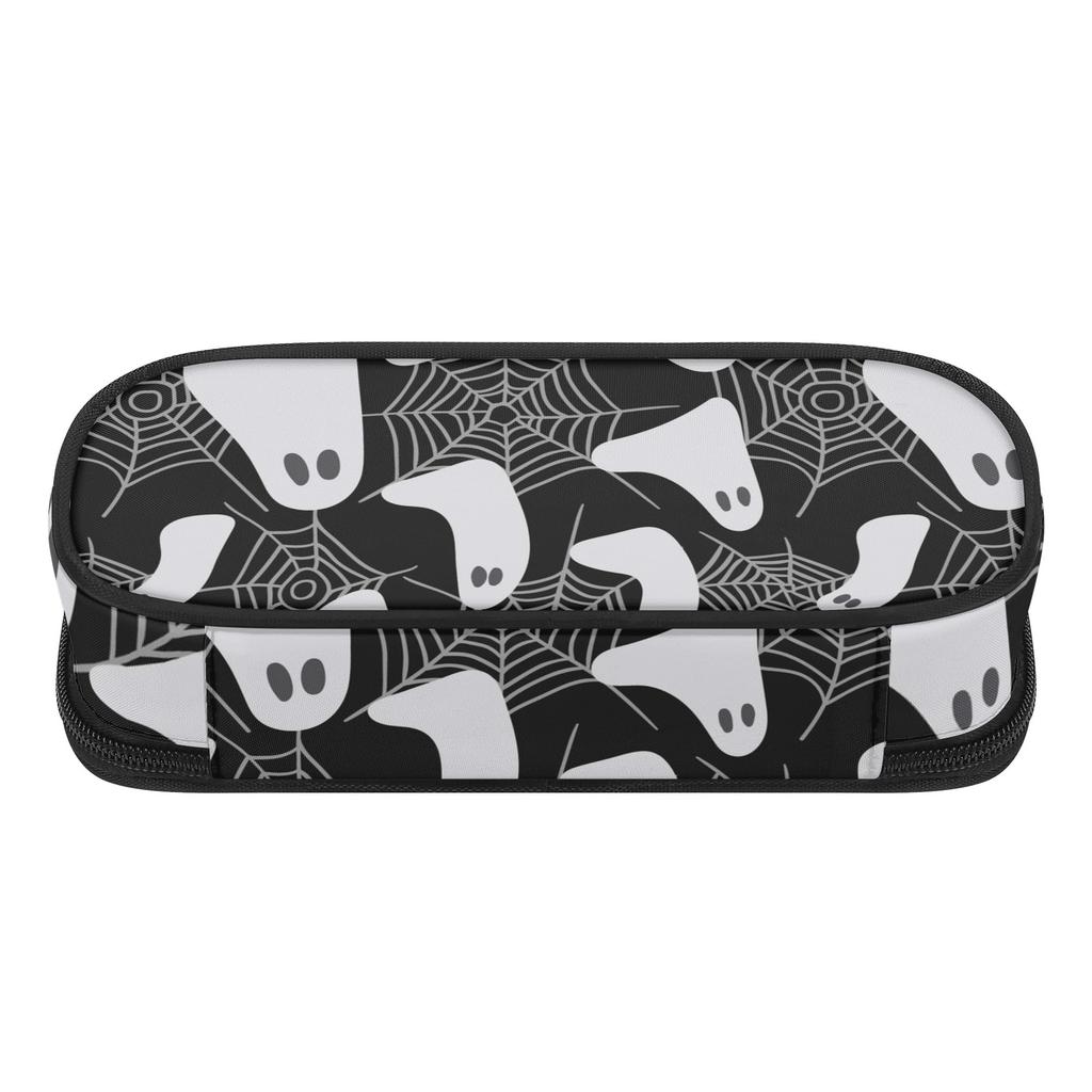 Pencil Case Casual 300D Polyester Spacious Storage Zip Around Closure with Main Compartment Mesh Pocket and Pen Slots for Students