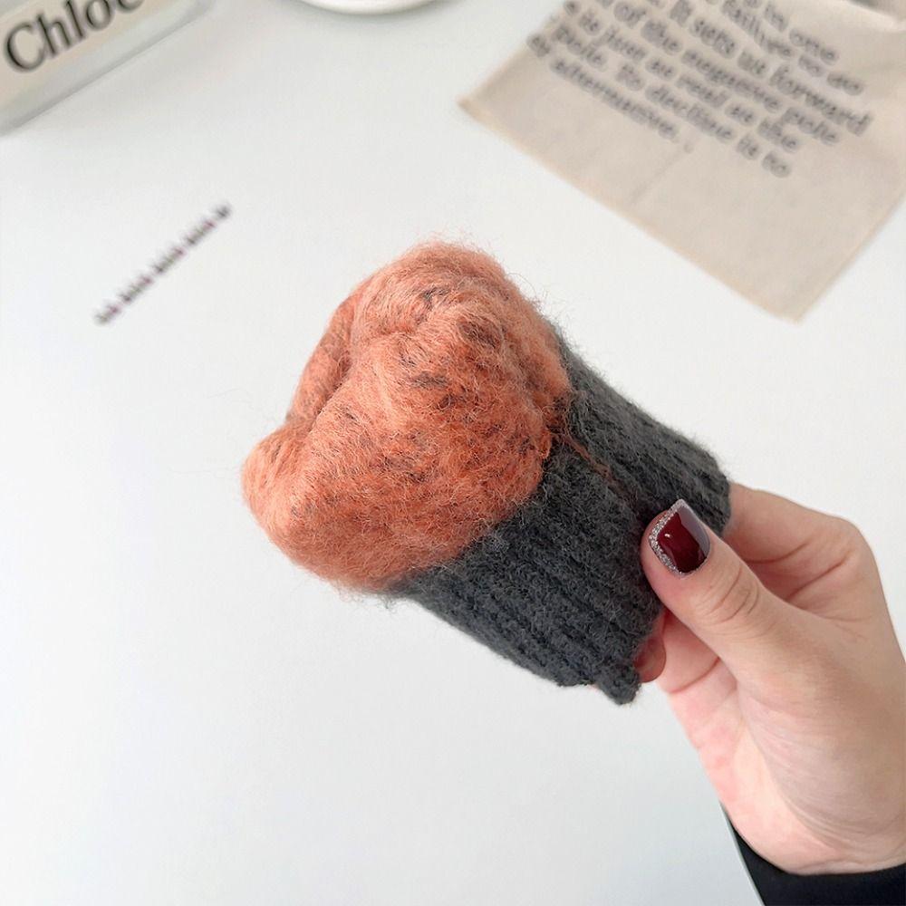 Touchscreen Knitted Woolen Gloves Solid Color Full Finger Gloves Soft Men Knitted Gloves  Male