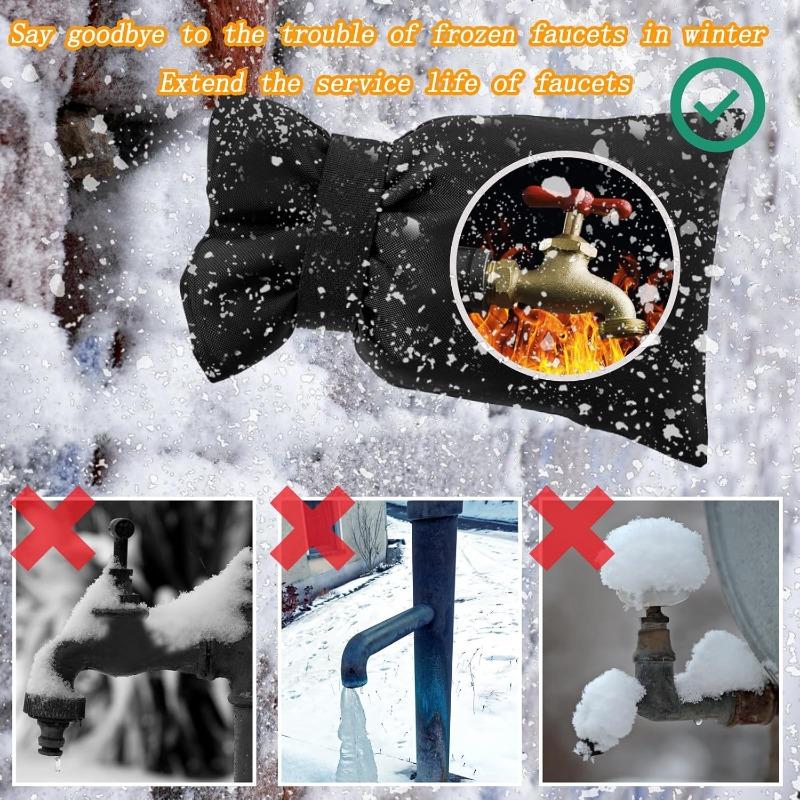 Zewnętrzne Osłony na Kran Zimowa Ochrona przed Mrózem Ulepszone Pogrubione Skarpety na Kran Ogrodowy Wodoodporne Wielokrotnego Użytku Izolowany Kran Wężowy