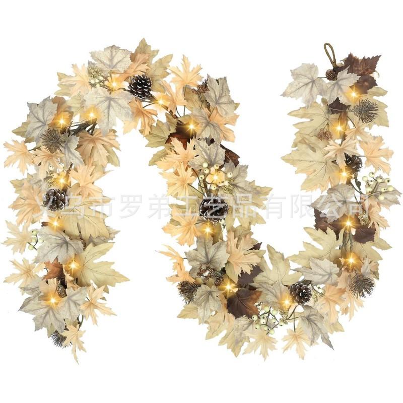 Harvest Wreath With Pumpkins Berries Vine Circle Halloween Thanksgiving Door Decor