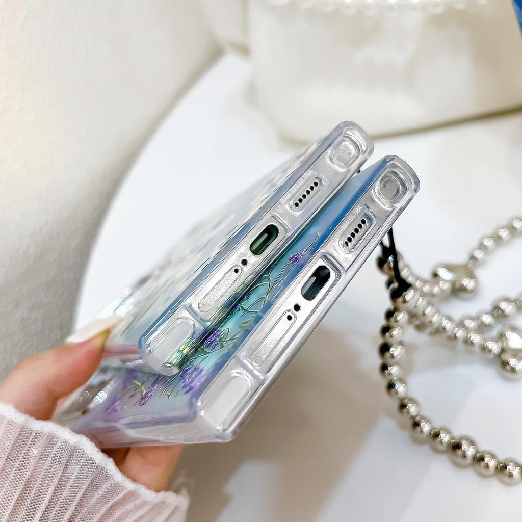 Electroplated Pearl Flower Bracelet Phone Case for Samsung A16/S25U