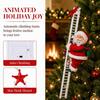 1pc Santa Claus Doll Climbing Ladder with Music, Rope Hanging Christmas Decor for Tree Door Staircase Porch School Mall Display
