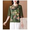 Mom's Summer Stylish Mid-sleeve T-shirt Middle-aged Elderly Women's Printed Fashion Casual Top