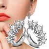Boucles d'oreilles créoles Huggie Design Mode pour Femmes Couleur Or Rose Argent Sterling Zirconia Cristal Pierre Boucle d'oreille