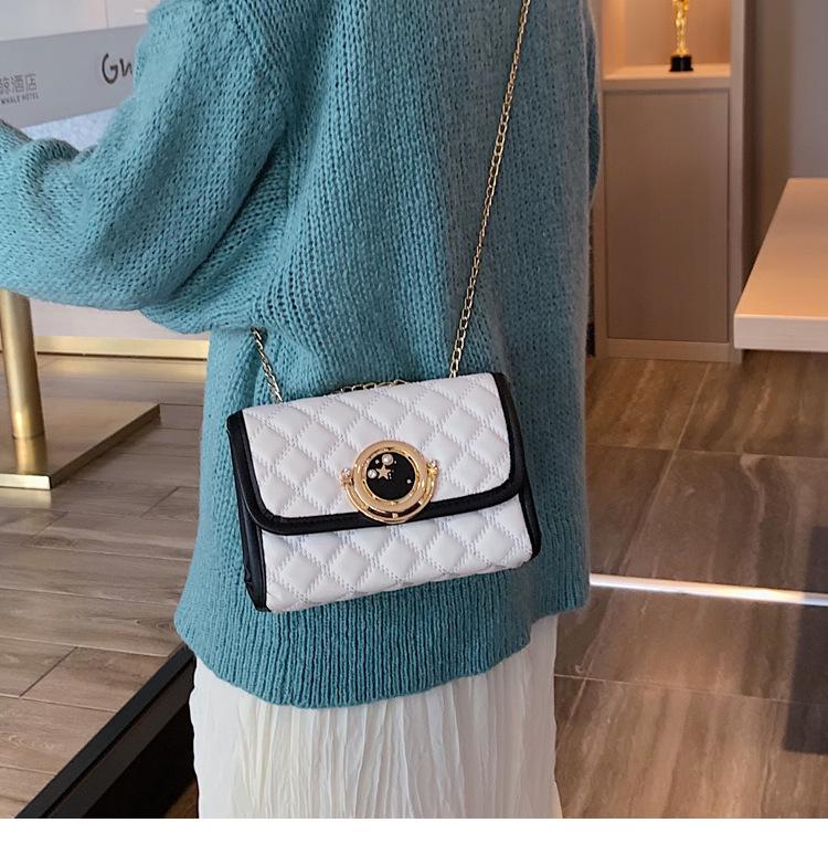 SCIONE Lock Bag Western Style Bag 2019 New Trendy Wild Messenger Bag Rhombus Chain Bag Fashion Small Square Bag