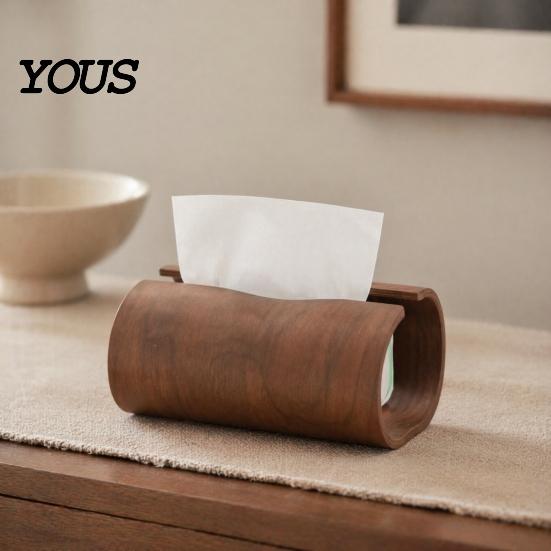 Sturdy Wooden Storage Box for Dormitory Tissue Holder, Natural Wood Organizer, Decorative Rectangular Durable Napkin Organizer Dining Room Dispenser,