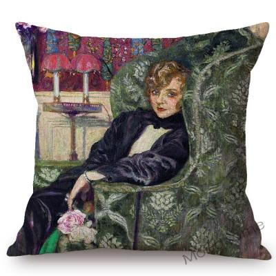 French Painter Edouard Vuillard Abstract Impressionism Home Decorative Oil Painting Sofa Throw Pillow Cases Linen Cushion Cover