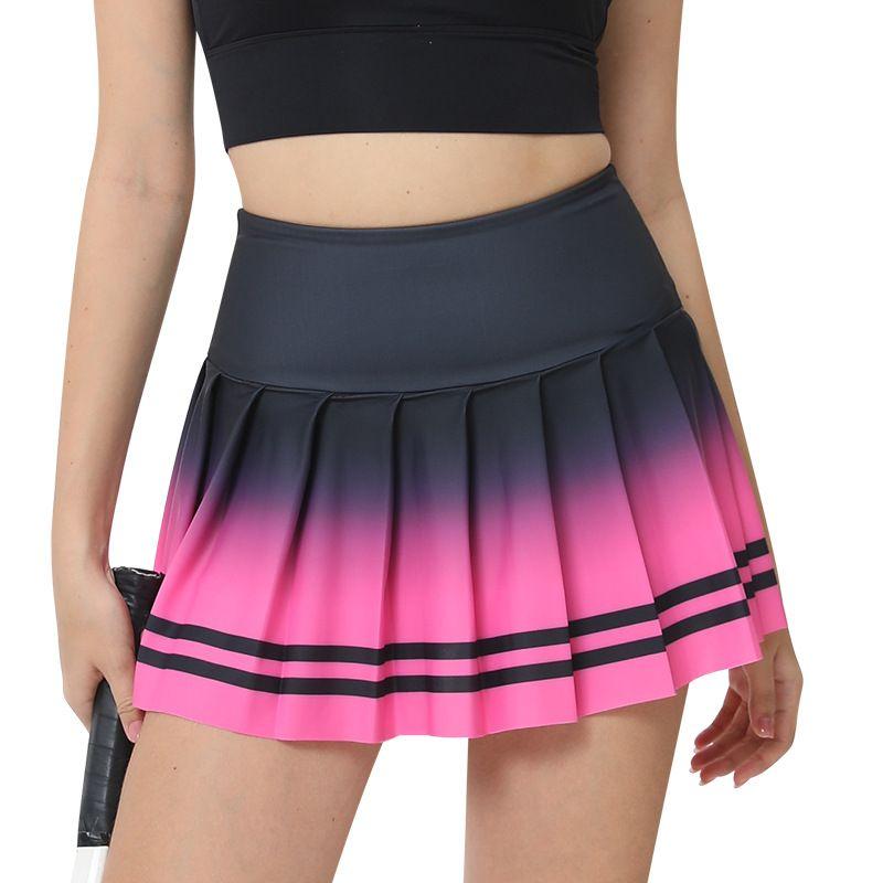 Foreign Trade New Bars Print Badminton Tennis Skirt Fitness Yoga Pleated Skirt Outdoor Running Short Exercise Skirt