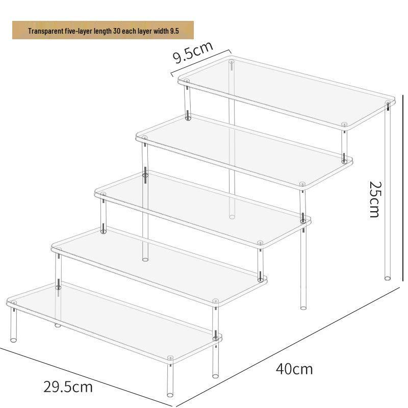 Acrylic Three-Tier Handheld Display Stand for Pop Mart Dolls, Jasmine Cosmetics, Wallets, and Jewelry