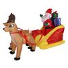 Aufblasbarer Weihnachtsmann im Schlitten mit Rentieren 7FT Polyesterfaser Weihnachten Aufblasbar für den Garten
