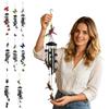 Metal Wind Chime Hanging Decoration with Painted Hummingbird Figurines Outdoor Indoor Garden Patio Porch Accessory