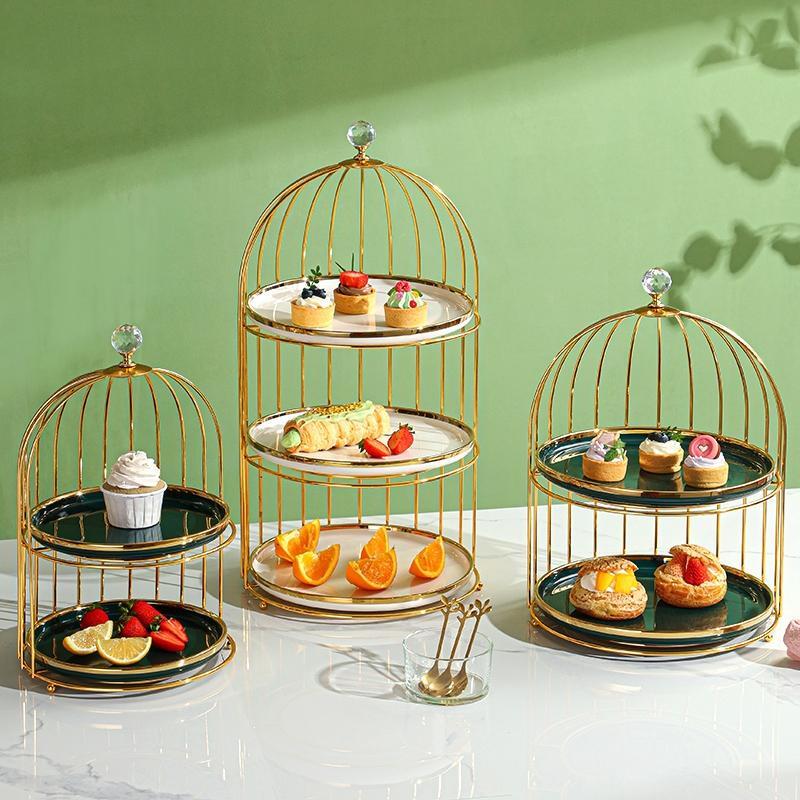 Birdcage Style Double-Layer Afternoon Tea Dessert Stand
