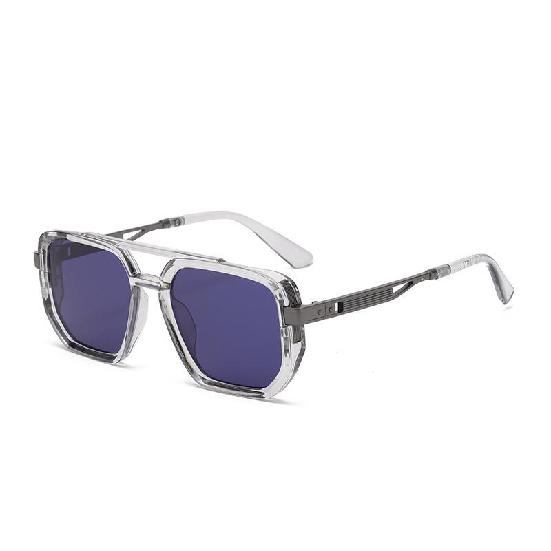 2026 Retro Double Bridge Square Pilot Sunglasses - European & American Fashion Street Style