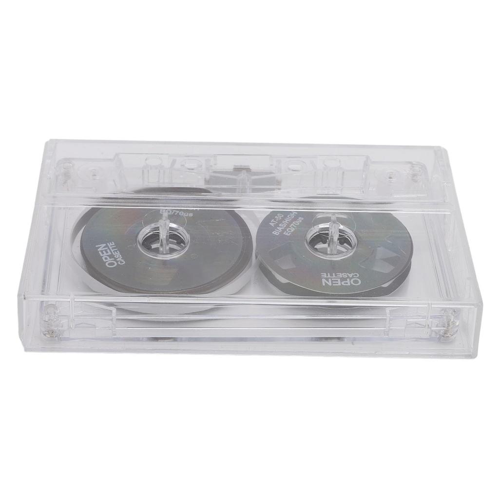 Blank Cassette Normal Bias Open Reel Sound Recording Portable In a Clear Box with Perfect for Recording and Music Tape, 50-minute Tape, Paper, Rock,