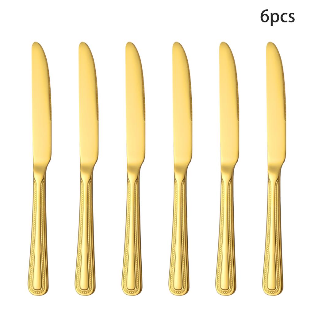 4/6/16/24/Stück Edelstahl goldfarbenes Besteck einschließlich Steakmesser, Gabel und Löffel, Familienhotelrestaurant westliches Geschirr