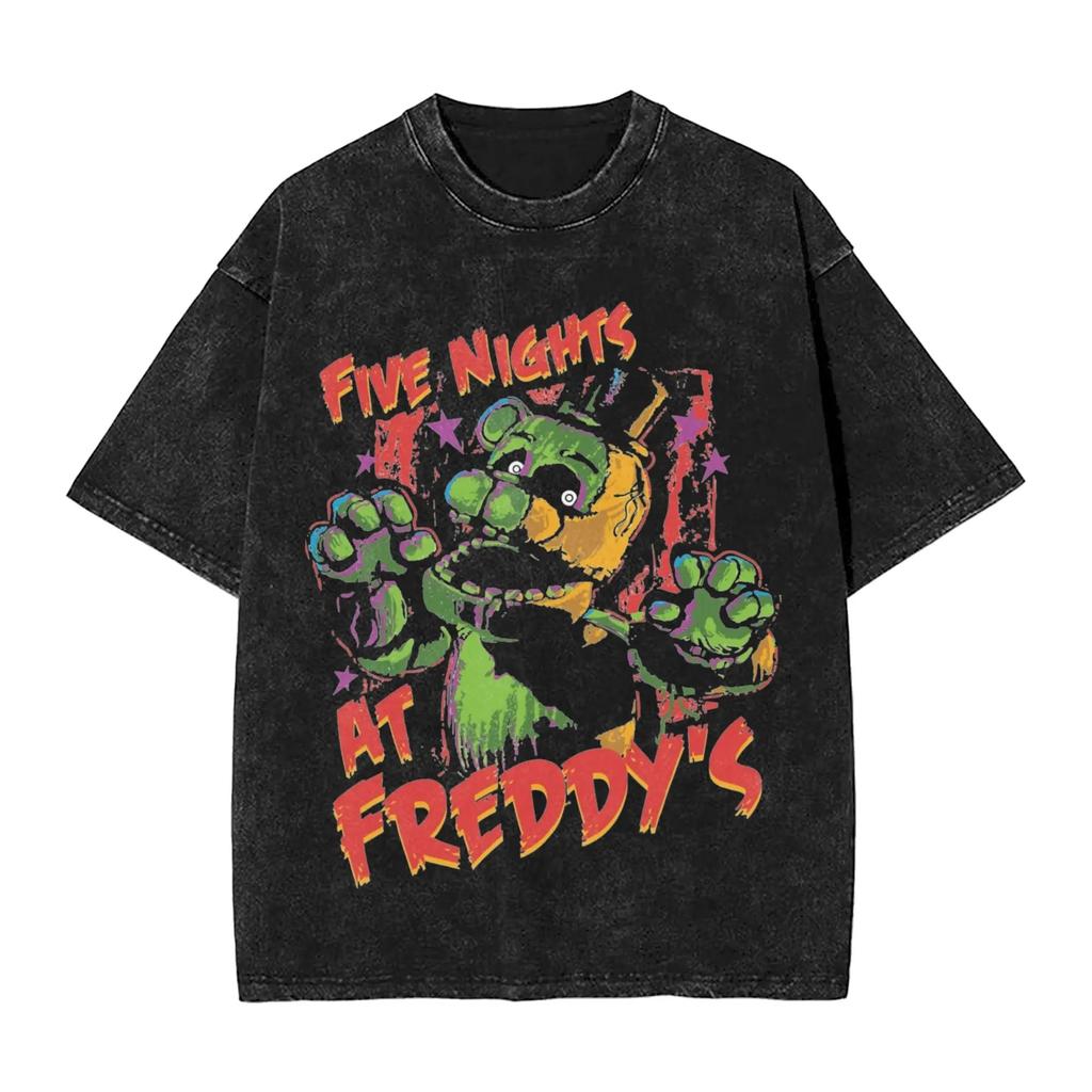 Hot Sale New Horror Game FNAF At Freddys Peripherals TShirt Unisex Women Oversized Casual Summer Tee Harajuku Fashion Cotton Tops