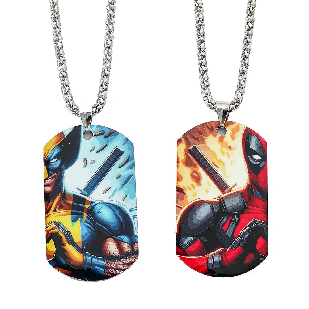 Deadpool & Wolverine Necklace Double Sided Pattern Deadpool & Wolverine Neck Chain For Friends Party Jewelry Gifts