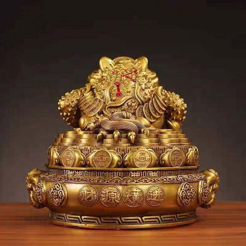 Brass Cornucopia Golden Toad Ornaments Crafts Home Store Living Room Office Opening Gifts Decorations