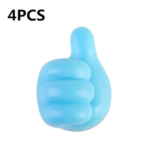 4/10 Stück selbstklebende Daumen-Wandhaken aus Silikon, multifunktionaler selbstklebender Kabel-Organizer-Clip, Schlüsselhaken, Wandaufhänger, Aufbewahrungshaken