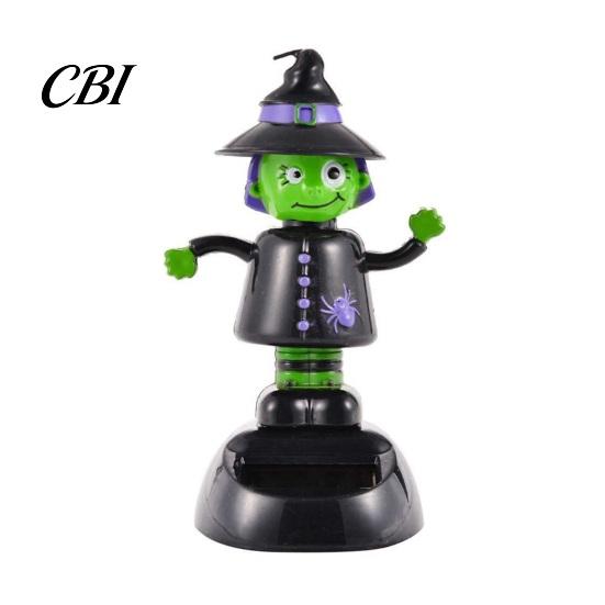 Halloween Auto Deko Solar Ornament, Cartoon Wackelndes Armaturenbrett Dekor, Lustiges Festliches Zubehör Schwingende Figur für Auto Haus Büro, Gruselige Party