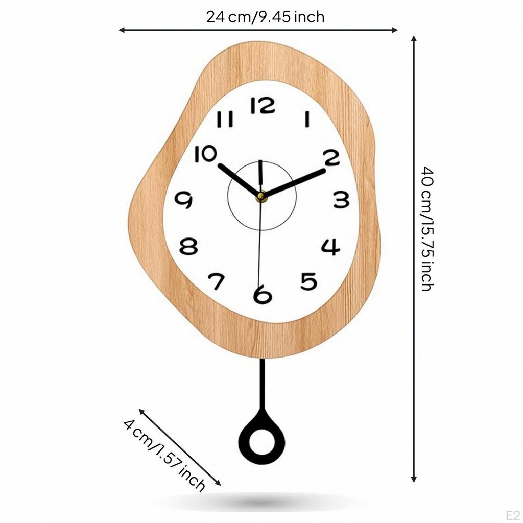 Pendelwanduhr Organische Form mit Unregelmäßigkeiten für Wohnzimmer, Flur,