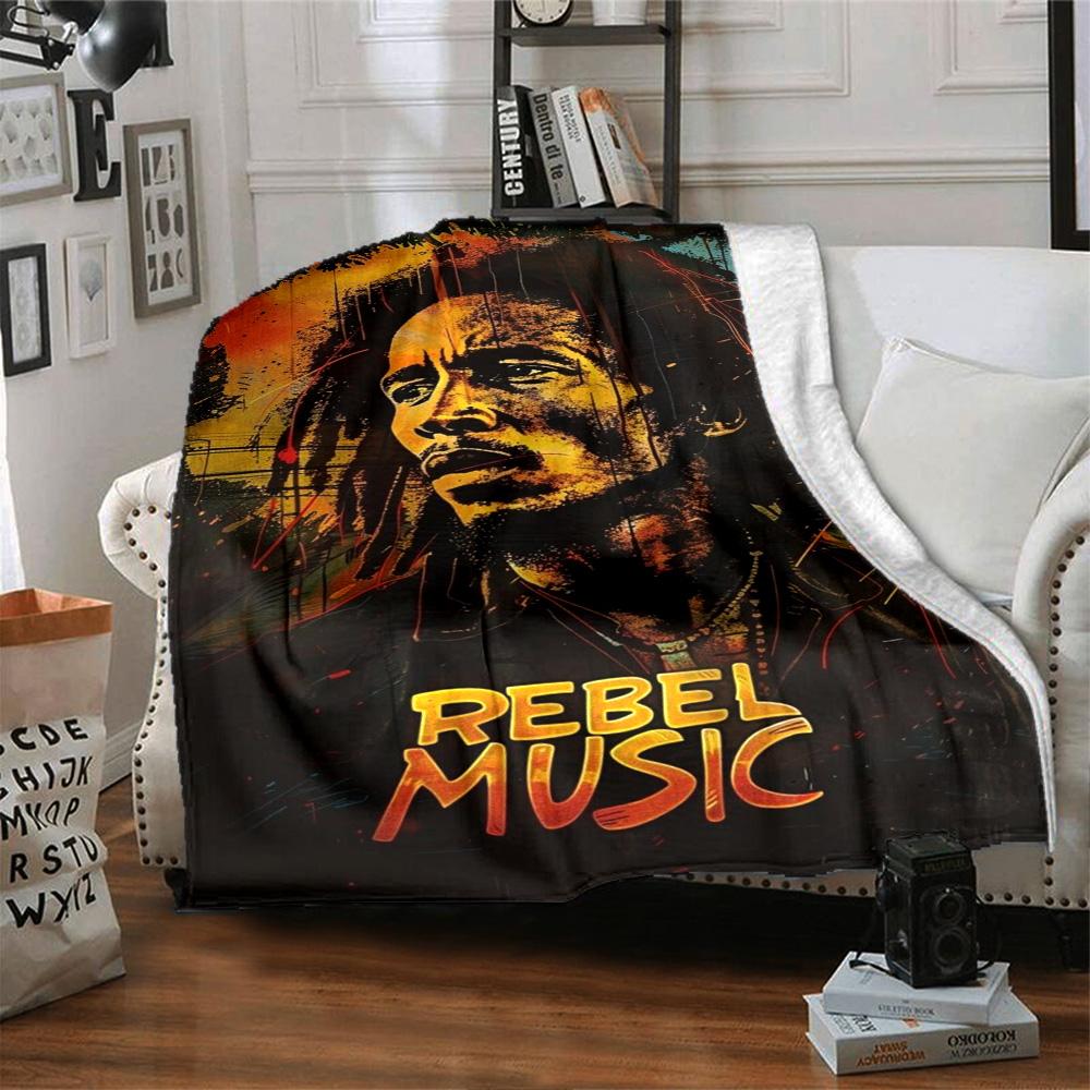 Bob Marley Blanket Comfortable Great for Picnics Office Chair Bedding for All Seasons Digital Print Perfect Gift for Relatives and Friends